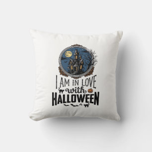 Vintage I Am In Love With Halloween Shirt Design_1 Cushion