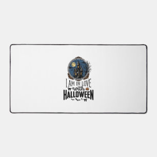 Vintage I Am In Love With Halloween Shirt Design_1 Desk Mat