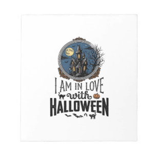 Vintage I Am In Love With Halloween Shirt Design_1 Notepad