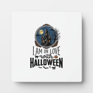 Vintage I Am In Love With Halloween Shirt Design_1 Plaque