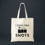 Vintage I call the Shots Camera Graphic Tote Bag<br><div class="desc">vintage retro I call the shots graphic with distressed detail,  great for any photography enthusiast</div>