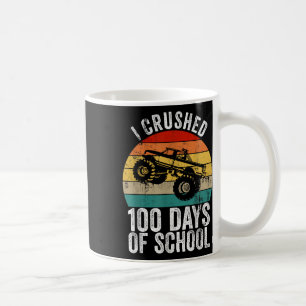 Vintage I Crushed 100 Days Of School Monster Truck Coffee Mug