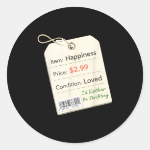 Vintage I’d Rather Be Thrifting Thrift Store _2  Classic Round Sticker