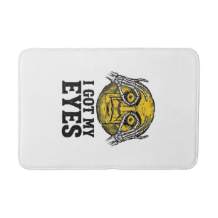 Vintage I Got My Eyes Funny Halloween Shirt Design Bath Mat