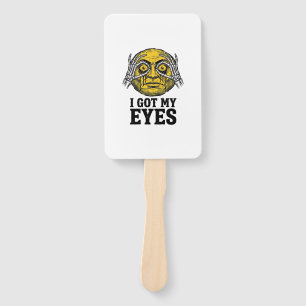 Vintage I Got My Eyes Funny Halloween Shirt Design Hand Fan