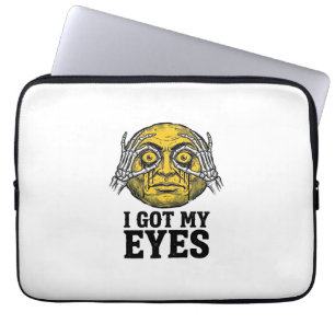 Vintage I Got My Eyes Funny Halloween Shirt Design Laptop Sleeve