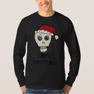 Vintage I Hate Christmas Scull anti T-Shirt