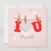 Vintage I Heart You drawing and text calligraphy