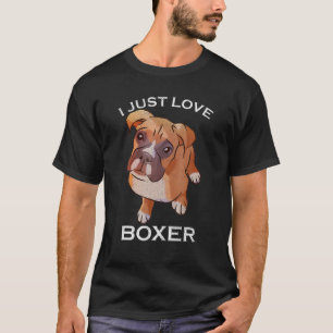 Vintage I Just Love Boxer Funny Puppy Dog Lover Ow T-Shirt