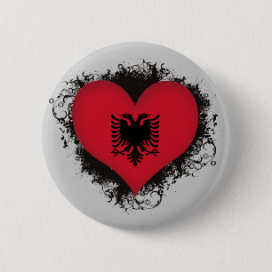 Vintage I Love Albania 6 Cm Round Badge
