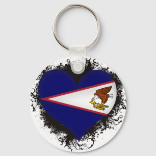 Vintage I Love American Samoa Key Ring