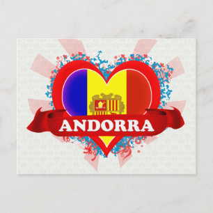 Vintage I Love Andorra Postcard