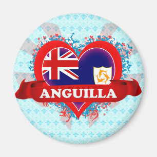 Vintage I Love Anguilla Magnet