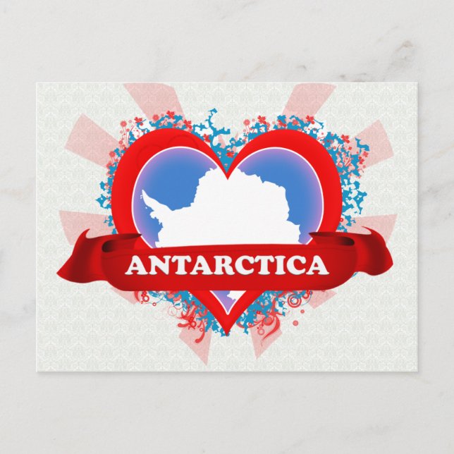 Vintage I Love Antarctica Postcard (Front)