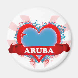 Vintage I Love Aruba Magnet