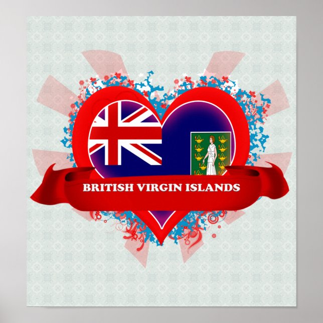 Vintage I Love British Virgin Islands Poster (Front)