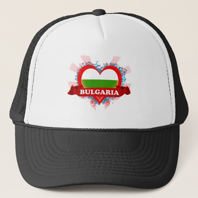 Vintage I Love Bulgaria Trucker Hat (Front)