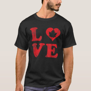 Vintage I Love Canada EST 1867 heart Maple Leaf wo T-Shirt