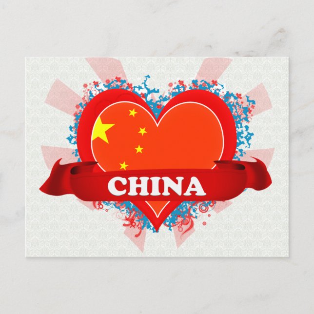 Vintage I Love China Postcard (Front)