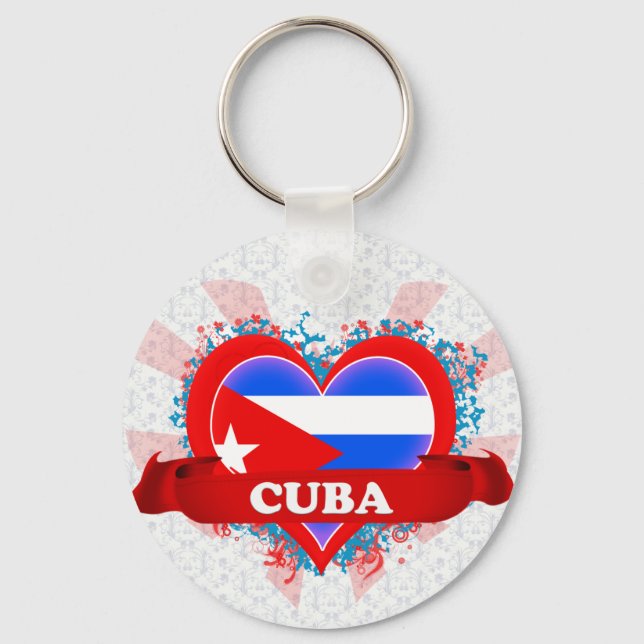Vintage I Love Cuba Key Ring (Front)