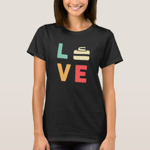 Vintage I Love Curling  Curling  Retro Curling T-Shirt