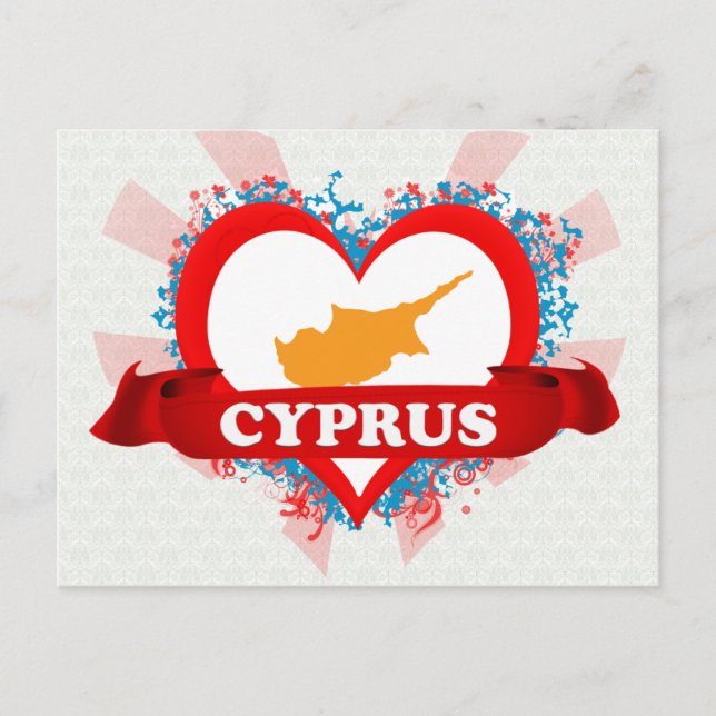 Vintage I Love Cyprus Postcard (Front)