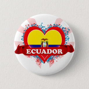 Vintage I Love Ecuador 6 Cm Round Badge