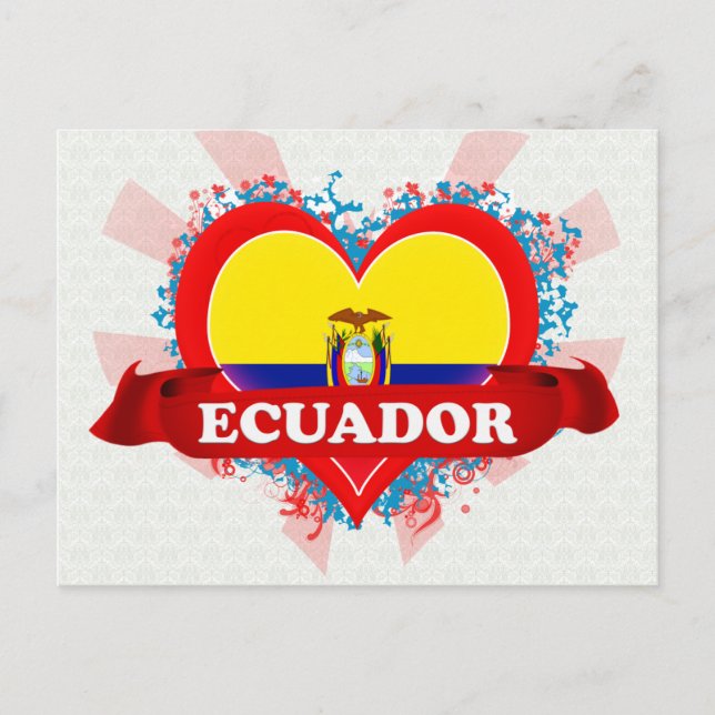 Vintage I Love Ecuador Postcard (Front)