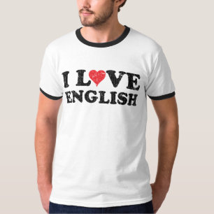 Vintage I Love English Ringer T-Shirt