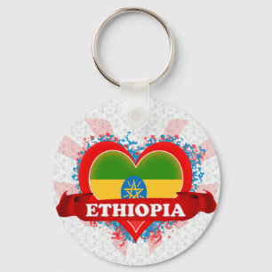 Vintage I Love Ethiopia Key Ring