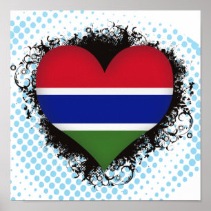 Vintage I Love Gambia Poster