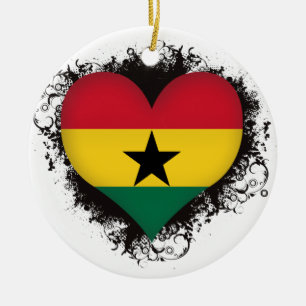 Vintage I Love Ghana Ceramic Tree Decoration