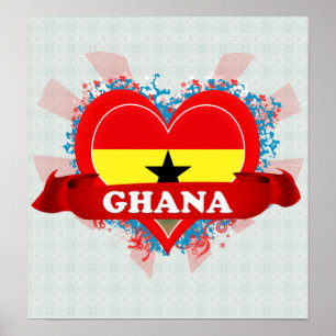 Vintage I Love Ghana Poster