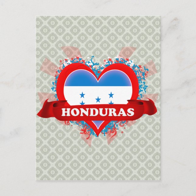 Vintage I Love Honduras Postcard (Front)