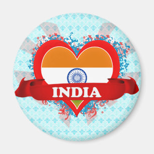 Vintage I Love India Magnet