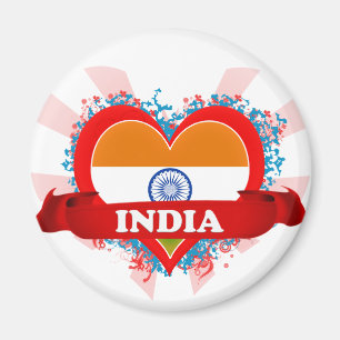 Vintage I Love India Magnet
