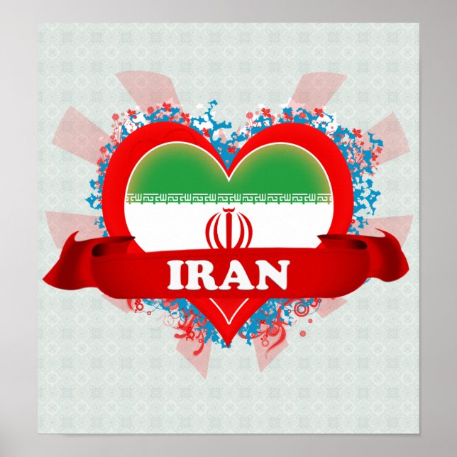 Vintage I Love Iran Poster (Front)