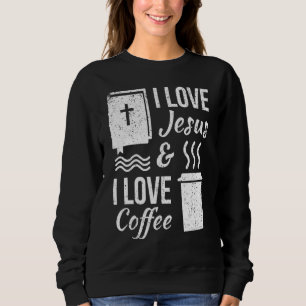 Vintage I Love Jesus And Coffee Christian Sweatshirt