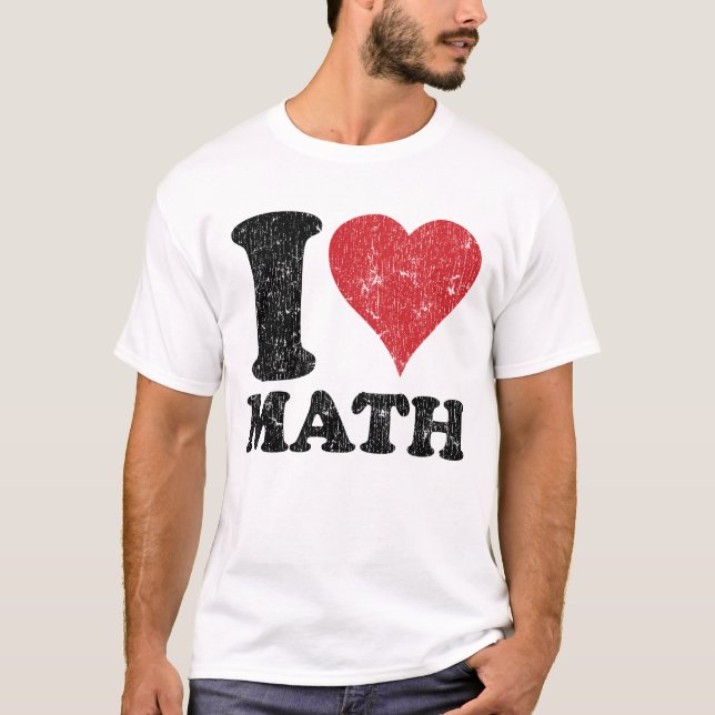 Vintage I Love Math  Basic T-Shirt (Front)