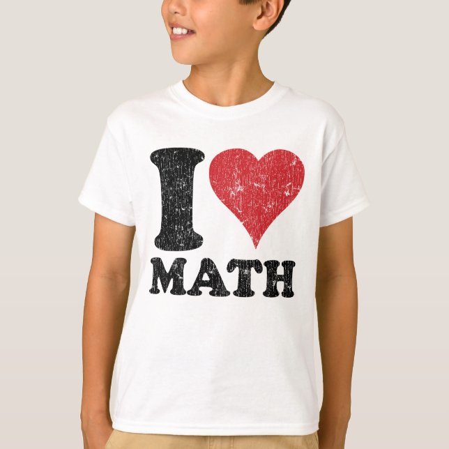Vintage I Love Math Kids Ringer T-Shirt (Front)