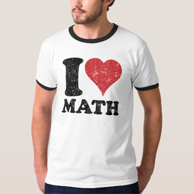 Vintage I Love Math Ringer T-Shirt (Front)