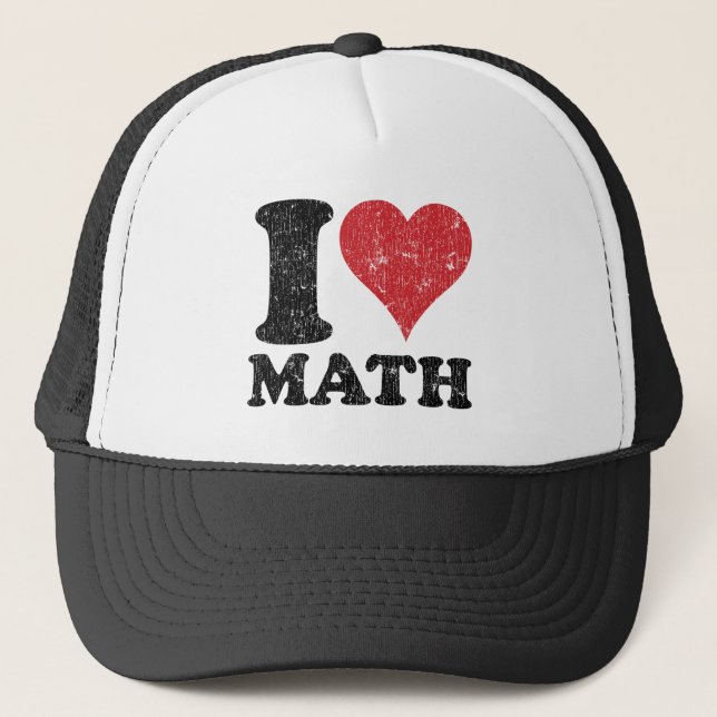 Vintage I Love Math Trucker Hat (Front)
