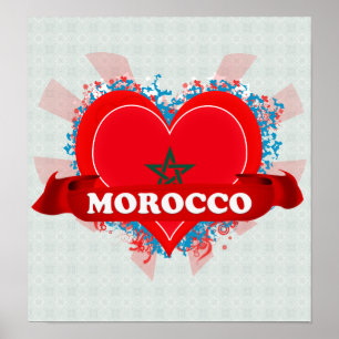 Vintage I Love Morocco Poster