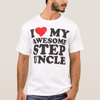 Vintage I Love My Step Uncle Gift for T T-Shirt