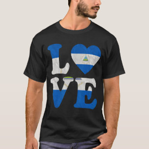 Vintage I Love Nicaragua Flag Heart Nicaraguan Roo T-Shirt