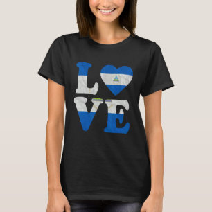 Vintage I Love Nicaragua Flag Heart Nicaraguan Roo T-Shirt