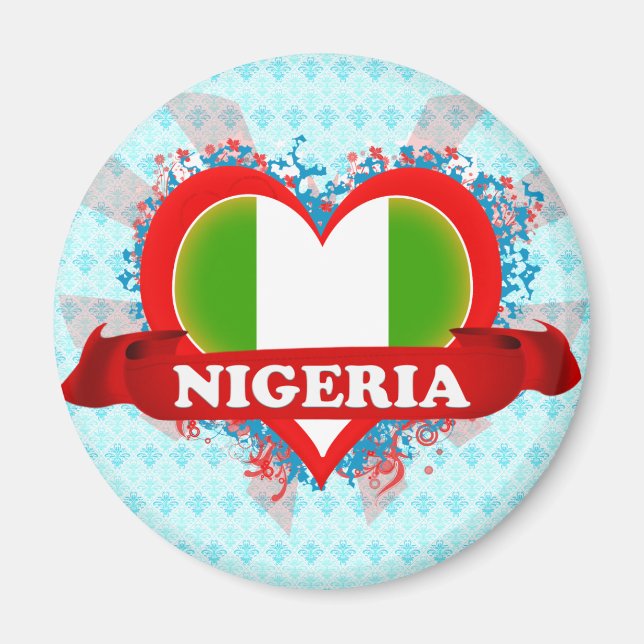 Vintage I Love Nigeria Magnet (Front)
