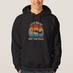 Vintage I Love Numbat More Than People Numbat Anim Hoodie
