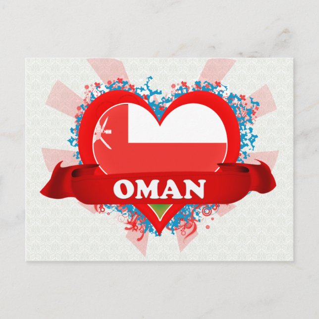 Vintage I Love Oman Postcard (Front)