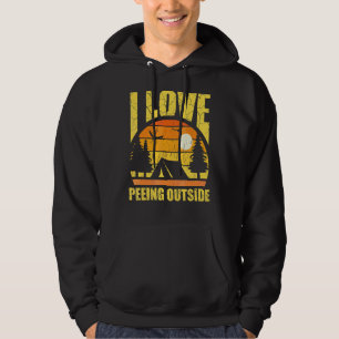 Vintage I Love Peeing Outside Camping Hiking Hoodie